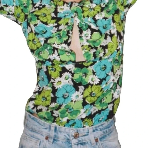 New ZARA Draped Floral Bodysuit Size XS - Picture 4 of 9